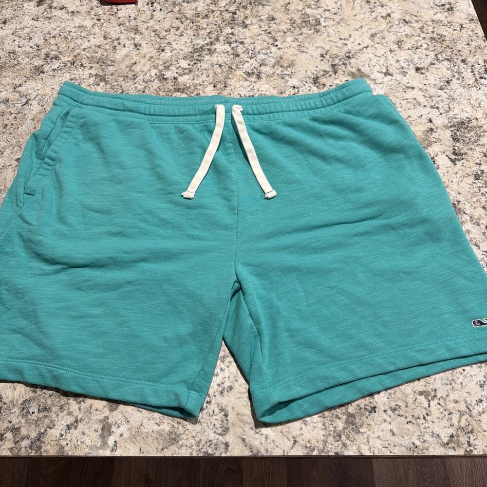 Vineyard Vines Size 2XL Dark Teal 7 Inch Slub Knit Jetty Athletic Shorts